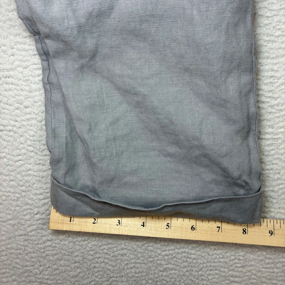 J Crew Ludlow Linen Pants Men 38x30 Gray Irish Preppy Cuff Dress Trouser Somelos